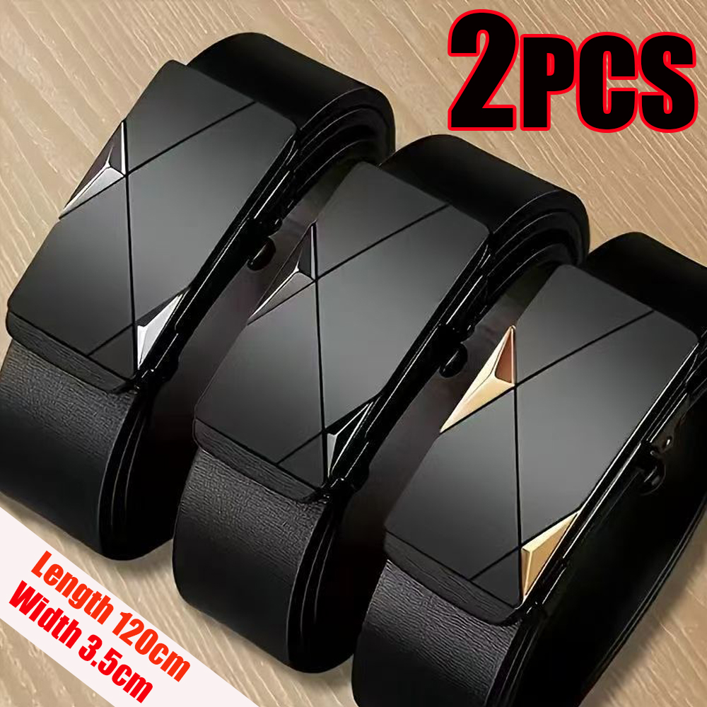 Herenriem Zwart Automatische gesp PU-riem Modemerk Luxe PU-leren riem Business Casual riem Trend Stijlvolle tailleriem Man