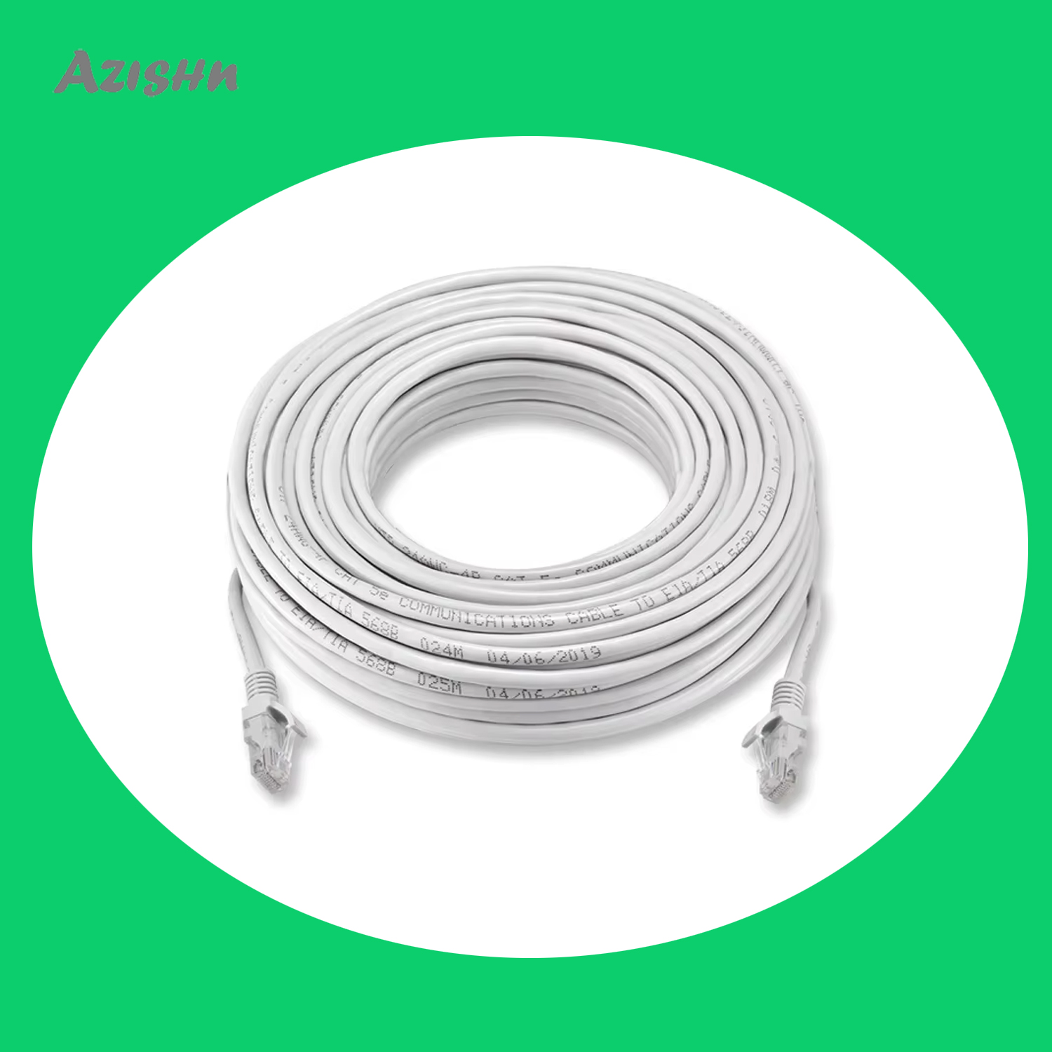 AZISHN 10M 20M 30M 50M cat5 Сетевой кабель Ethernet RJ45 Patch Открытый водонепроницаемый сетевой кабель Провода для системы IP-камеры видеонаблюдения POE