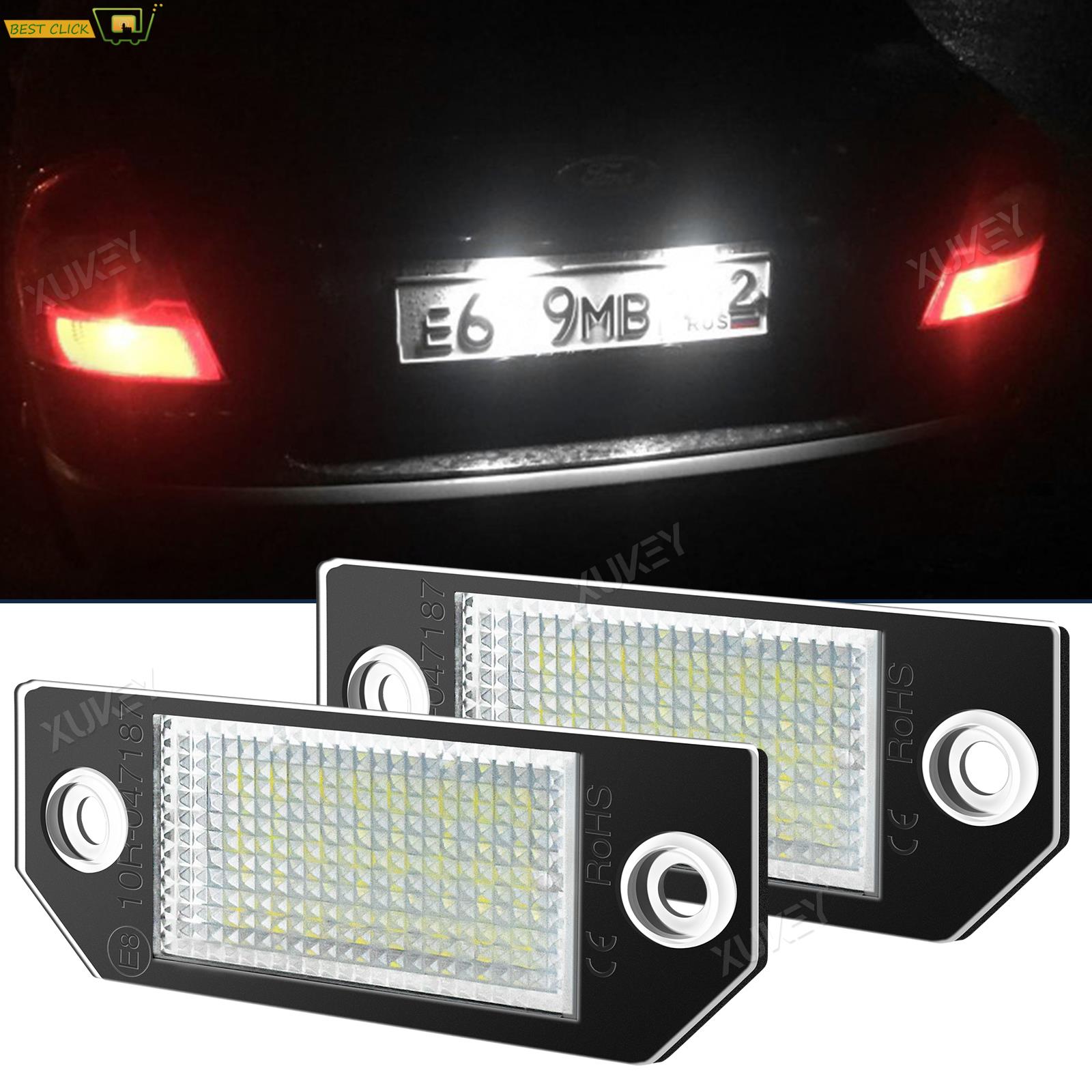 Luces LED para matrícula de coche, iluminación mejorada para Ford Focus 2 ST 225 C Max 2003 2004 2005 2006 2007, 2 unids/lote por par