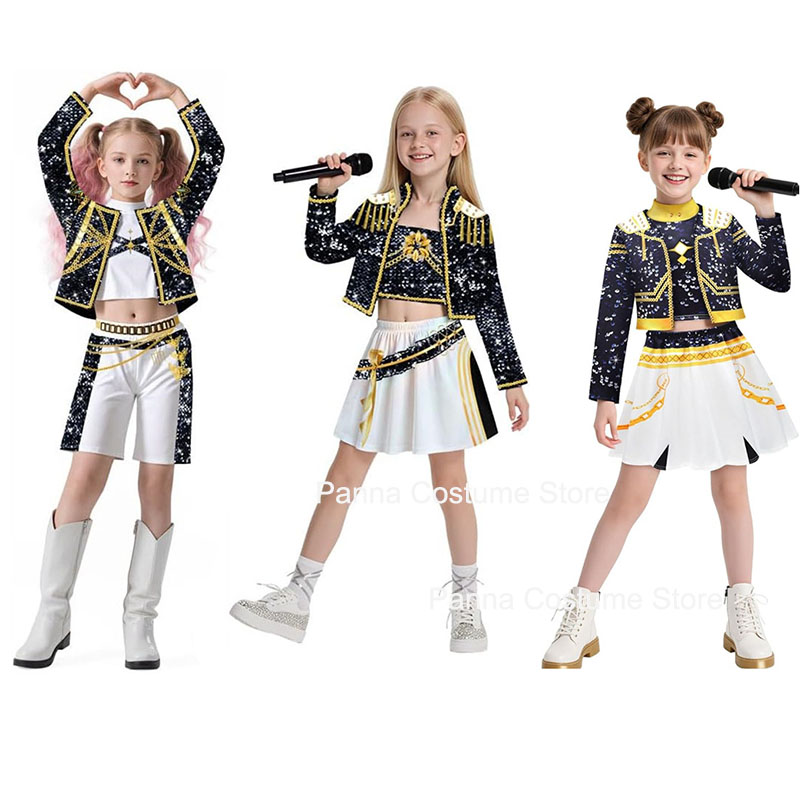 K-pop Rumi Zoey Cosplay Huntrix Costume 3D Print Demon Hunters Mira Stage Costumes Halloween Party Clolthes Set