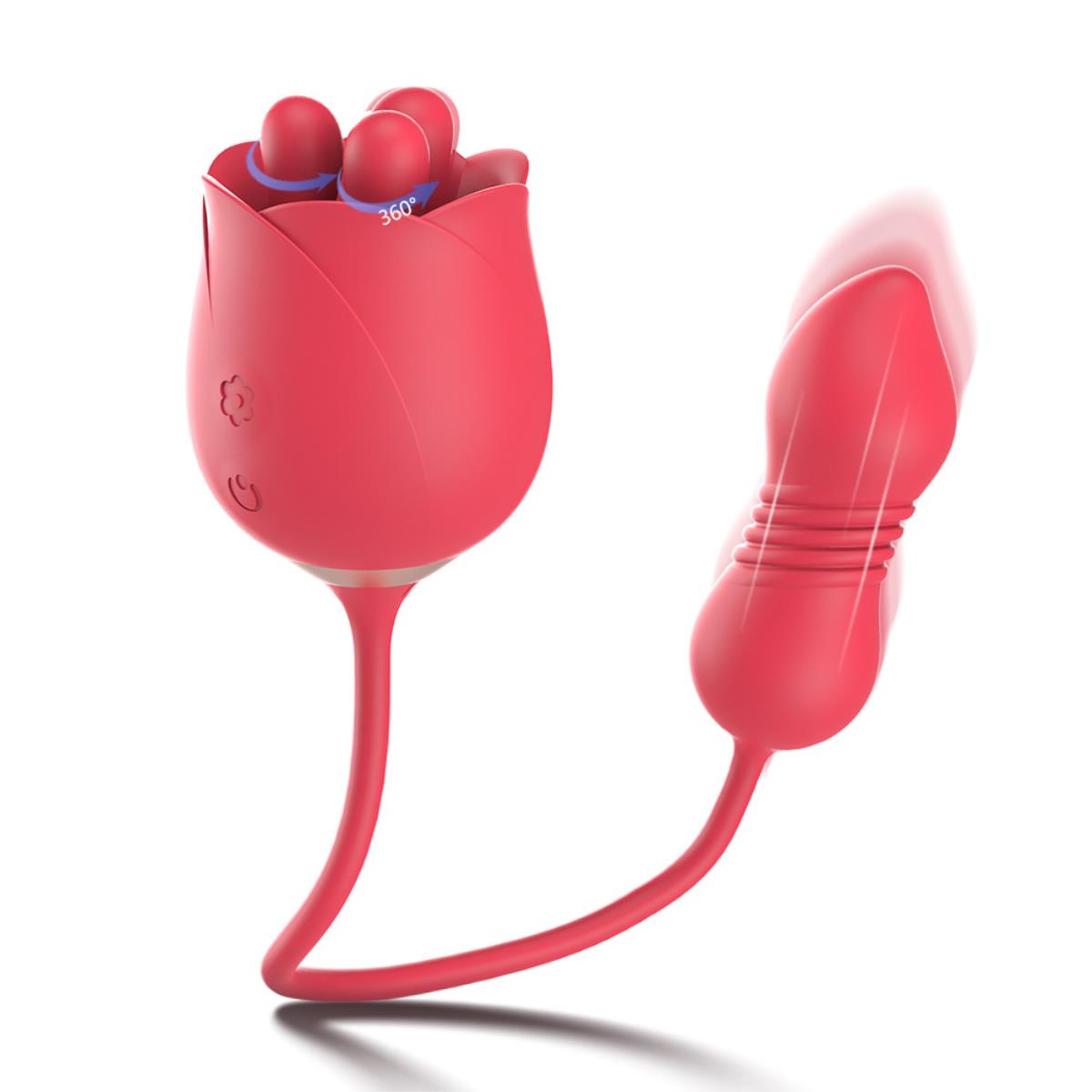 Rosen-Vibrator für Frauen, Klitoris-Zungen-Leckspielzeug Mini, 9 Modi und 9 Kraftvolle Vibrationen, Sexspielzeug Vibr