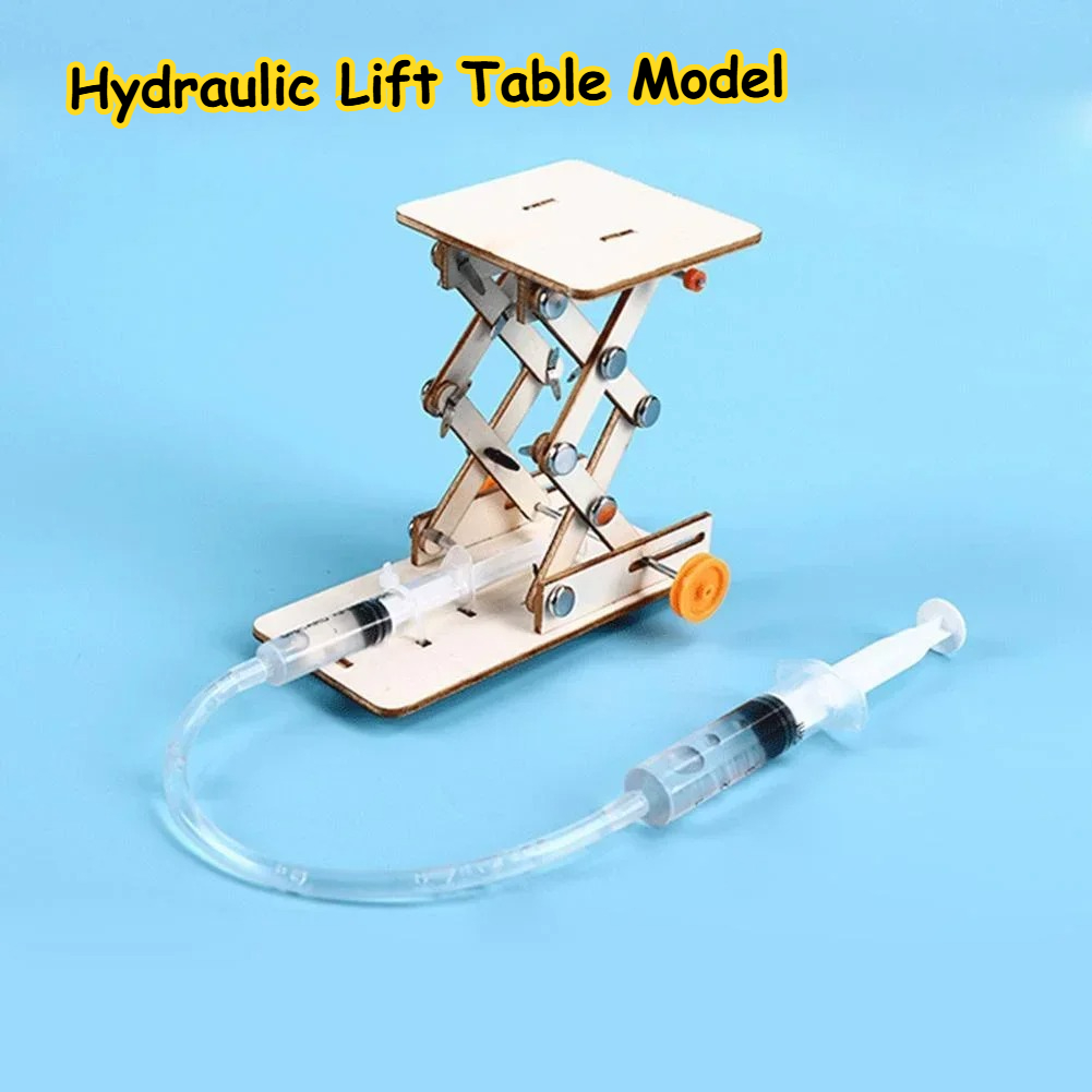 DIY Wetenschap Speelgoed Hydraulische Lift Tafel Model Educatief Wetenschappelijk Experiment Monteren Kit voor Natuurkunde School STEM Projecten