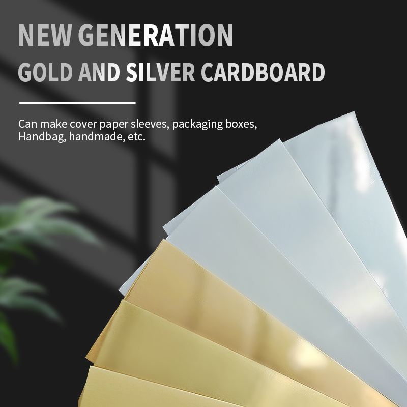  ﻿   A4 250 g 20 Blatt einseitiges Gold-Silber-Kartenpapier, extra helles Silber-Sub-goldenes handgefertigtes DIY-Laserdruckkarton