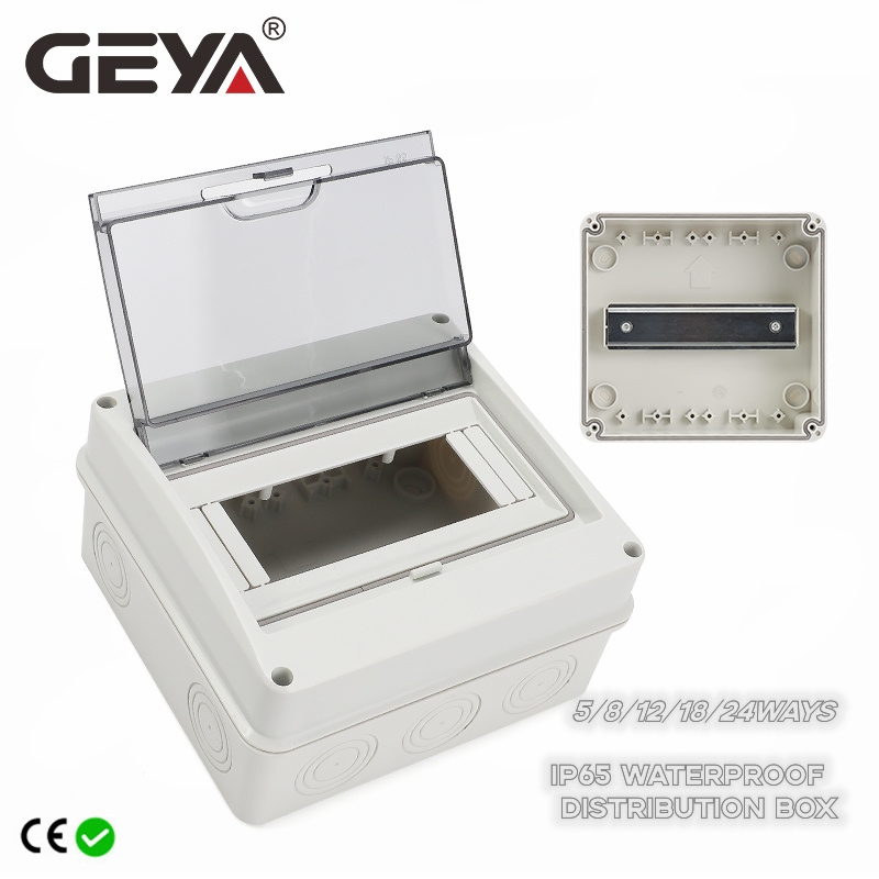 GEYA HT Serie 5/8/12/15/18 Weisen Wasserdichte Elektrische Verteilung Box Circuit Breaker MCB Power Kunststoff Junction Draht Box IP65