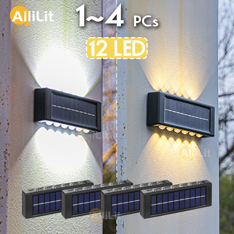 Applique Murale Solaire Imperméable à LED pour Jardin, Lumière Décorative Haut et Bas, Vue sur la Rue, délégations