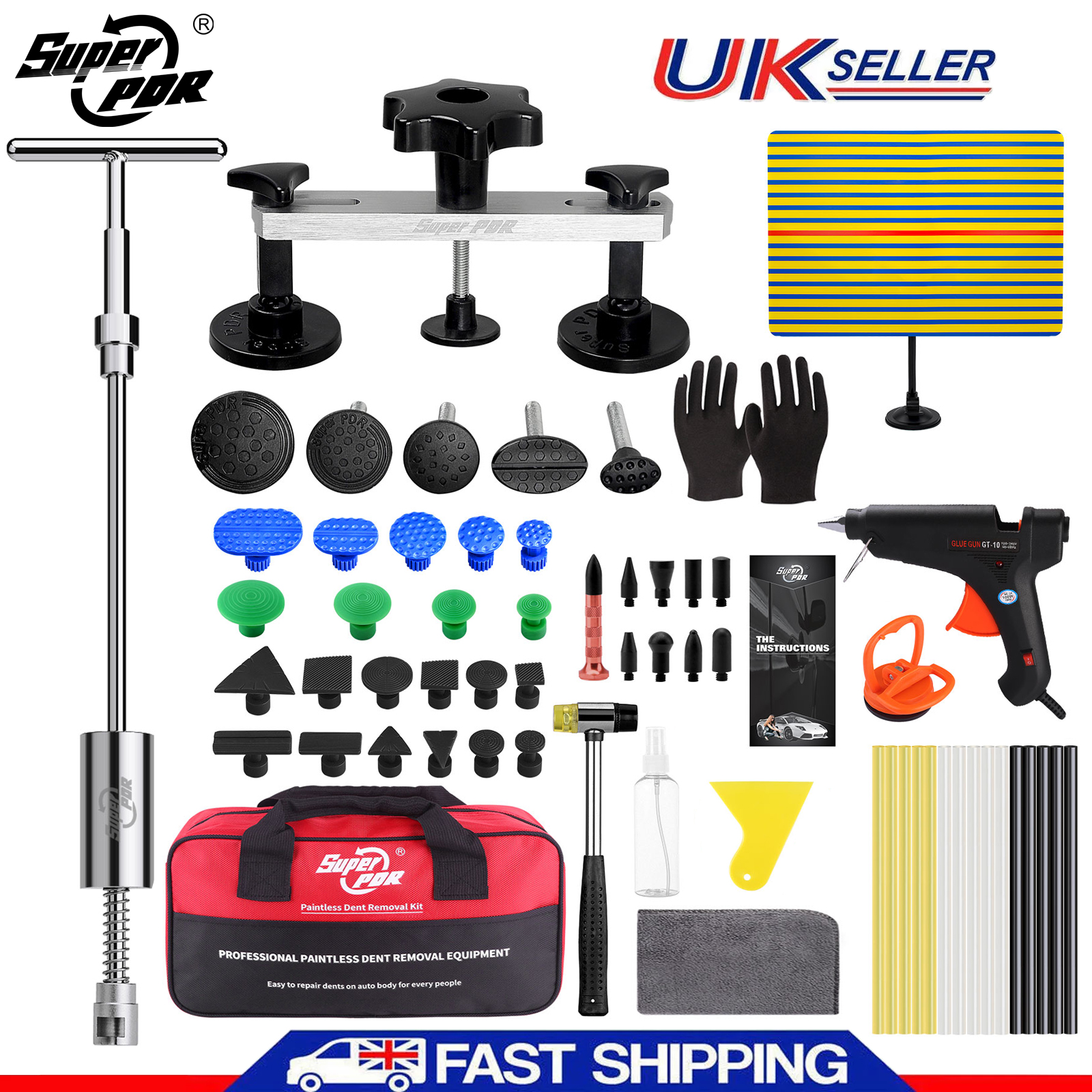 Super PDR Car Dent Remoção Kit, Paintless Dent Repair Kits, Dent Extrator, Suckers, Ventosa para carros, Body Denting, Auto Ferramentas