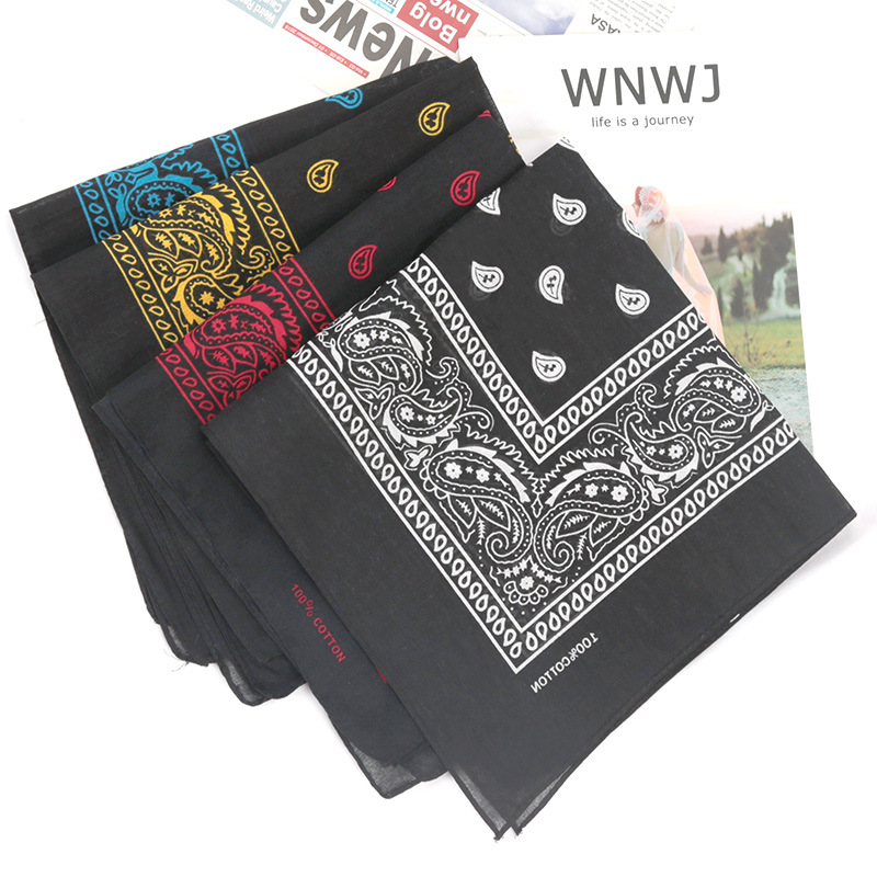 Nuevo algodón anacardo flores Hip Hop Bandana estampada hombres Hijabs para mujeres diademas banda muñequeras bufandas accesorios para el cabello regalo