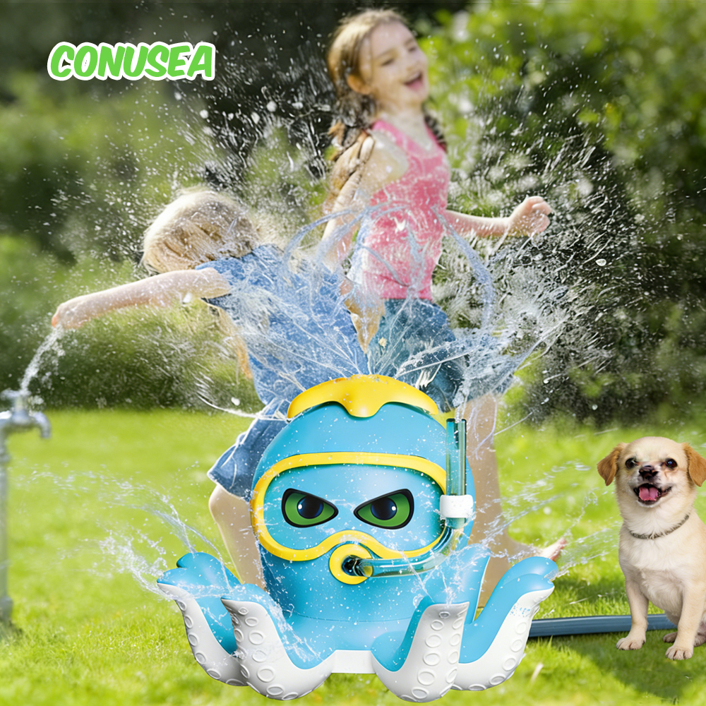 Juguete acuático para exteriores, juguetes de baño para bebés, molino de viento de calamar de dibujos animados, rociador giratorio, juegos divertidos para jardín y patio, juguetes para niños y niñas