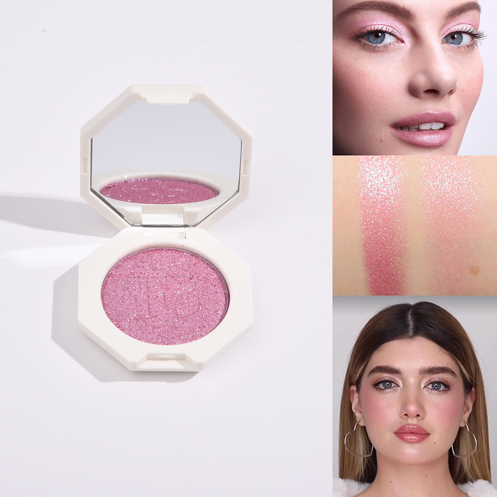 FB resaltador diamante bomba 3D rosa cara y cuerpo iluminador brillante paleta de maquillaje brillo suave polvo de contorno