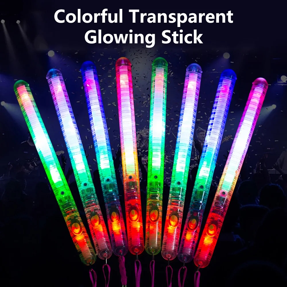 Piscando Varinha LED Varinhas, brilhante Cheer Wands, mudança de cor Light Up Wands com colhedores, Música Concerto Party Favor, 5 PCs, 10PCs