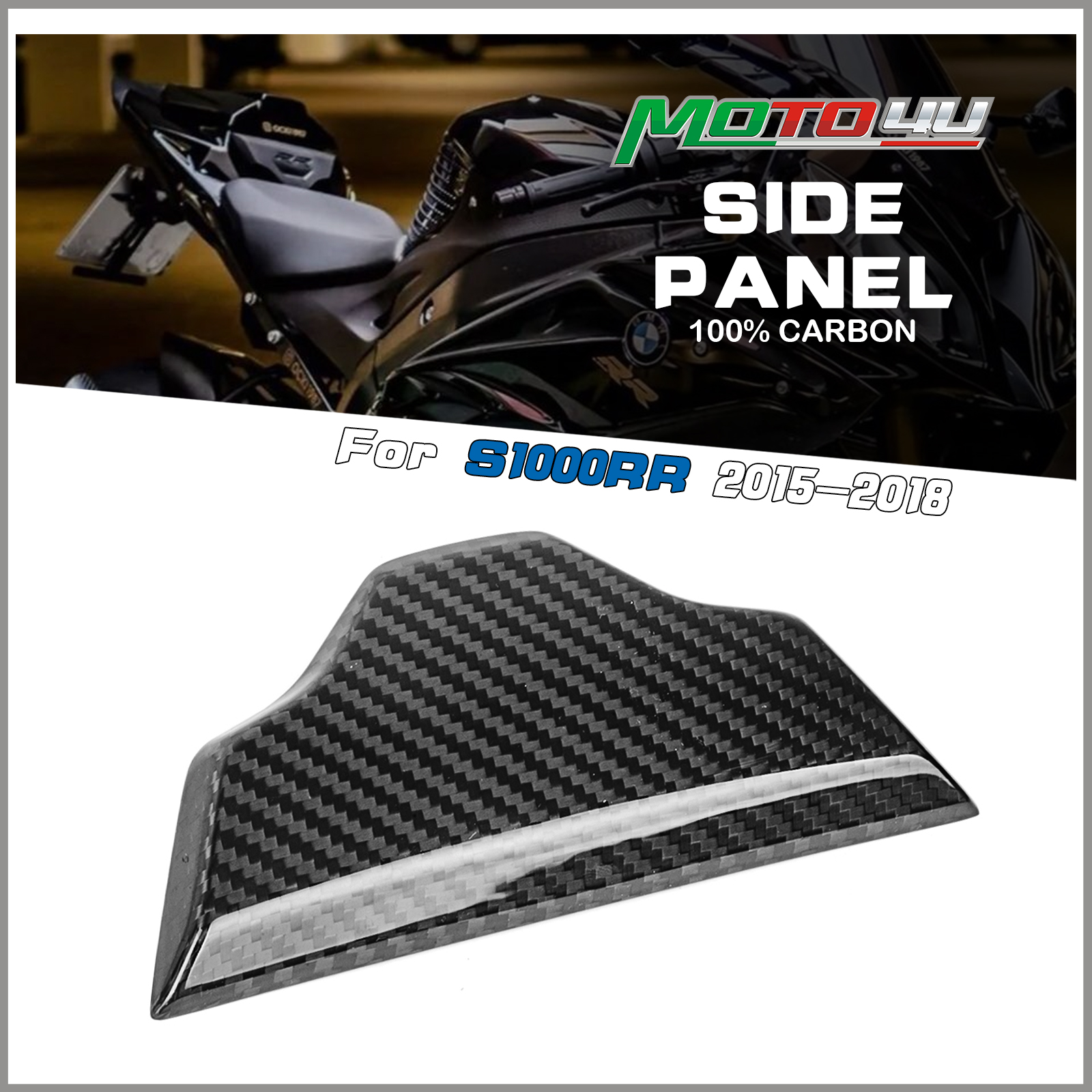 Panel lateral Mtorcycle de fibra de carbono, accesorio para BMW S1000RR, S1000 RR, 100%, 2015, 2016, 2017, 2018, 1 unidad, nuevo