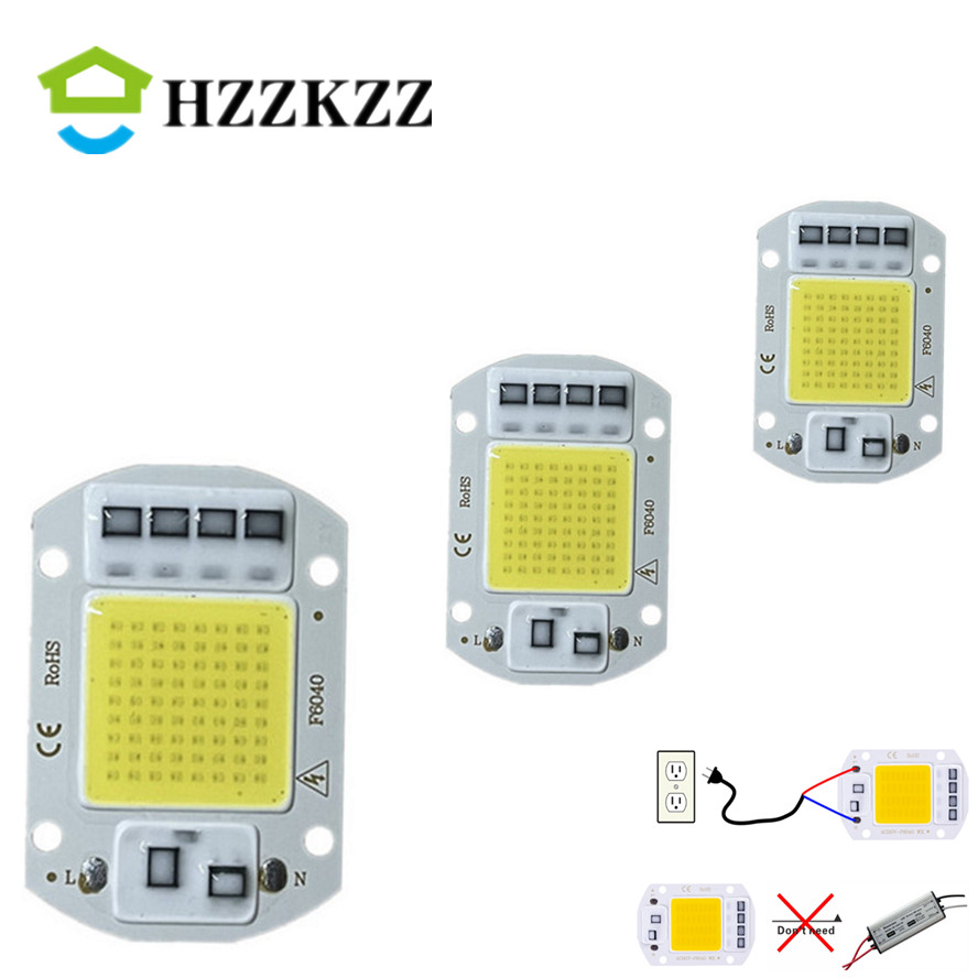 HZZKZZ AC110V 220V No necesita controlador Chip LED 20W 30W 50W COB Chip lámpara LED cuentas para foco de luz de inundación Lampada iluminación DIY
