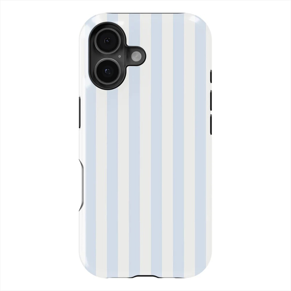 Cornflower Stripe Phone Case for iPhone 17 16 15 14 13 12 11 X XS XR XSMAX 7 8 Air Pro Max Plus Luxury Double-layer Back Cover