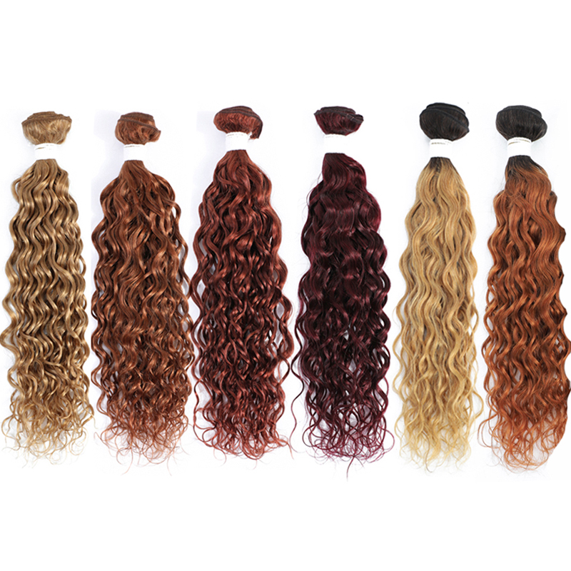 Water Wave Human Hair Bundles 99J Dark Burgundy Human Hair Weave Bundles 8-26 Inches Brazilian Remy Hair Bundle Deals 1/3/4 PCS
