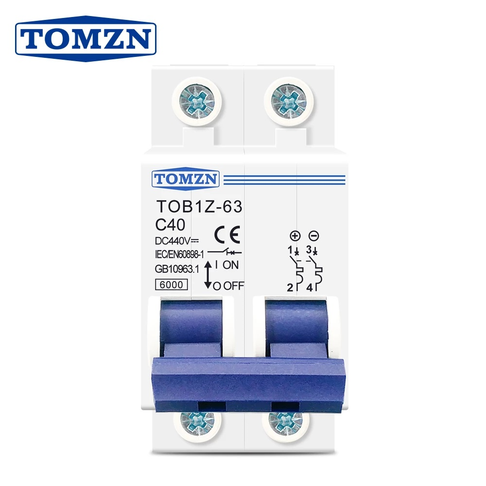 TOMZN 2P DC MCB 6KA 440V Mini-Leistungsschalter 3A 6A 10A 16A 20A 25A 32A 40A 50A 63A