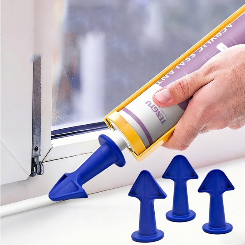 Kit de Ferramentas para Acabamento e Remoção de Silicone: 3/6 Peças de Bicos Aplicadores, Espátulas Plásticas e Removedor de Cola para Juntas de Azulejos e Pisos