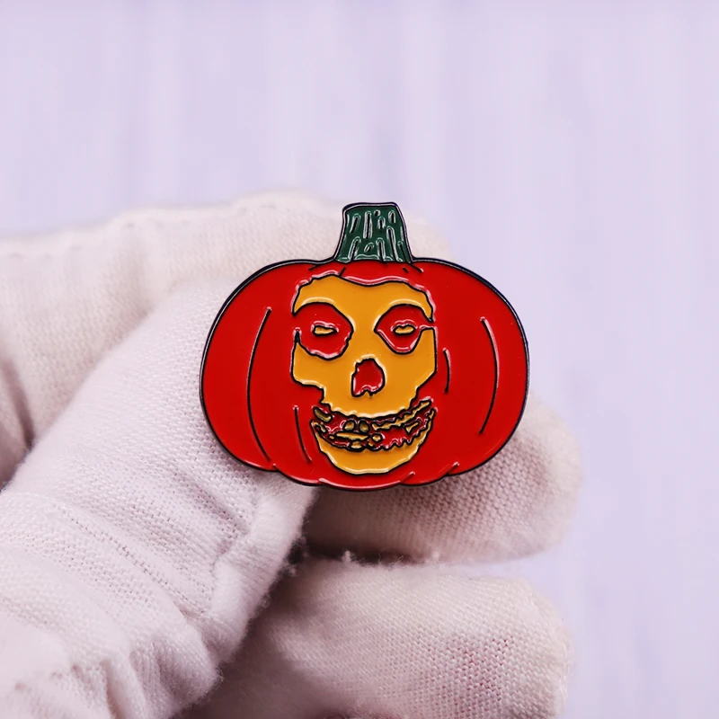 Эмалированная заколка в виде тыквы Misfits для Хэллоуина Джек О-фонаря темно-Красного цвета в стиле панк значки ювелирные изделия в подарок
