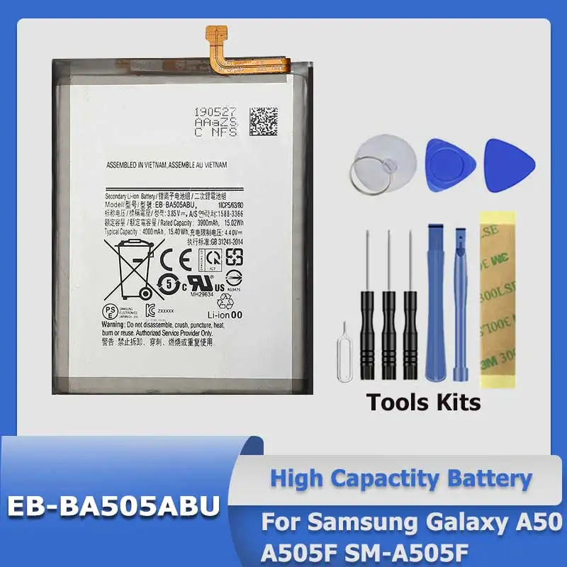Bateria XDOU EB-BA505ABU para Samsung Galaxy A50 A505F SM-A505F + ferramenta de acompanhamento