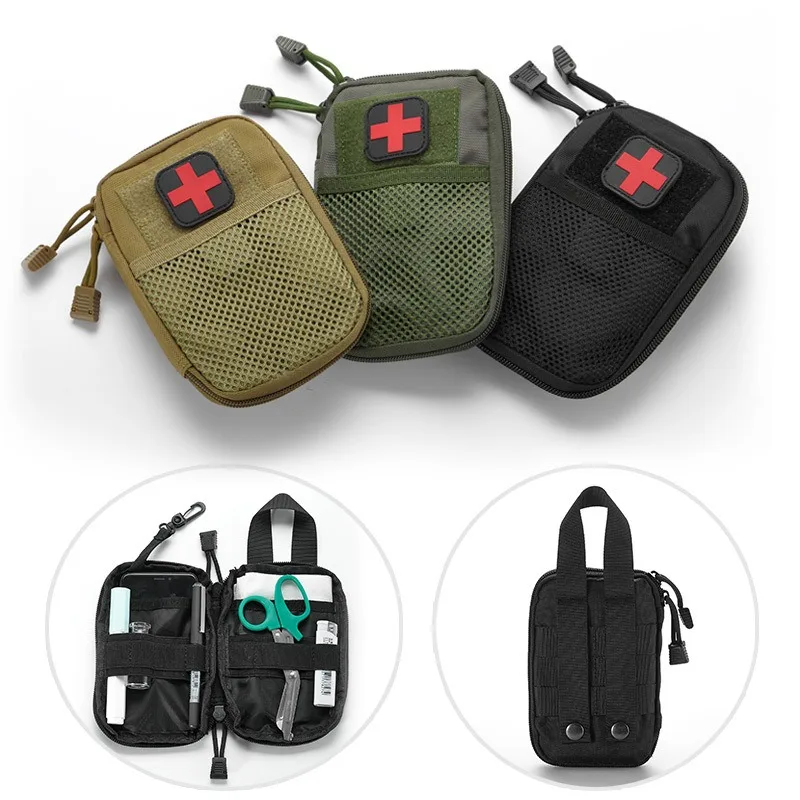 Bolsa EDC táctica para acampar y cazar, billetera Molle, Kits de primeros auxilios tácticos, paquetes de cintura, bolsa para insectos, Kits médicos de emergencia militares