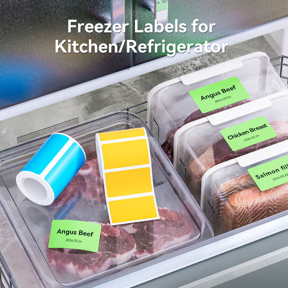 NIIMBOT B1/B21/B3S/B31 Thermische Vriezer Etiketten Voedselopslag Keuken Stickers Koelkast Vriezer Datum Inhoud Etiketten