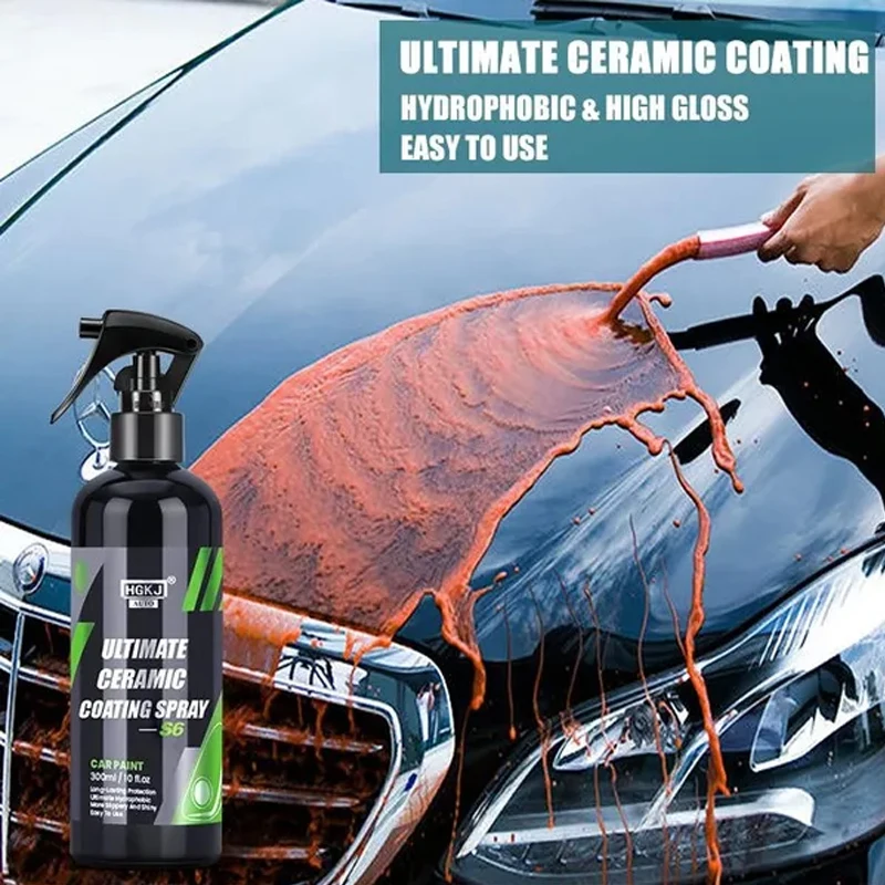 Revestimiento de cerámica para coche 9H, cuidado de pintura hidrocromo, Nano agente de capa superior, protección de detalles de polímero, cera líquida, cuidado del coche HGKJ S6