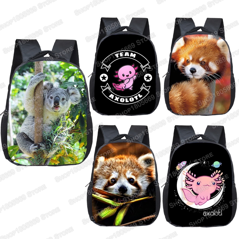 Niedlicher Cartoon Axolotl/roter Panda/Faultier Rucksack für 2-4 Jahre alte Kinder Kinder Schult aschen Junge Mädchen Mini Kleinkind Bücher tasche Geschenk