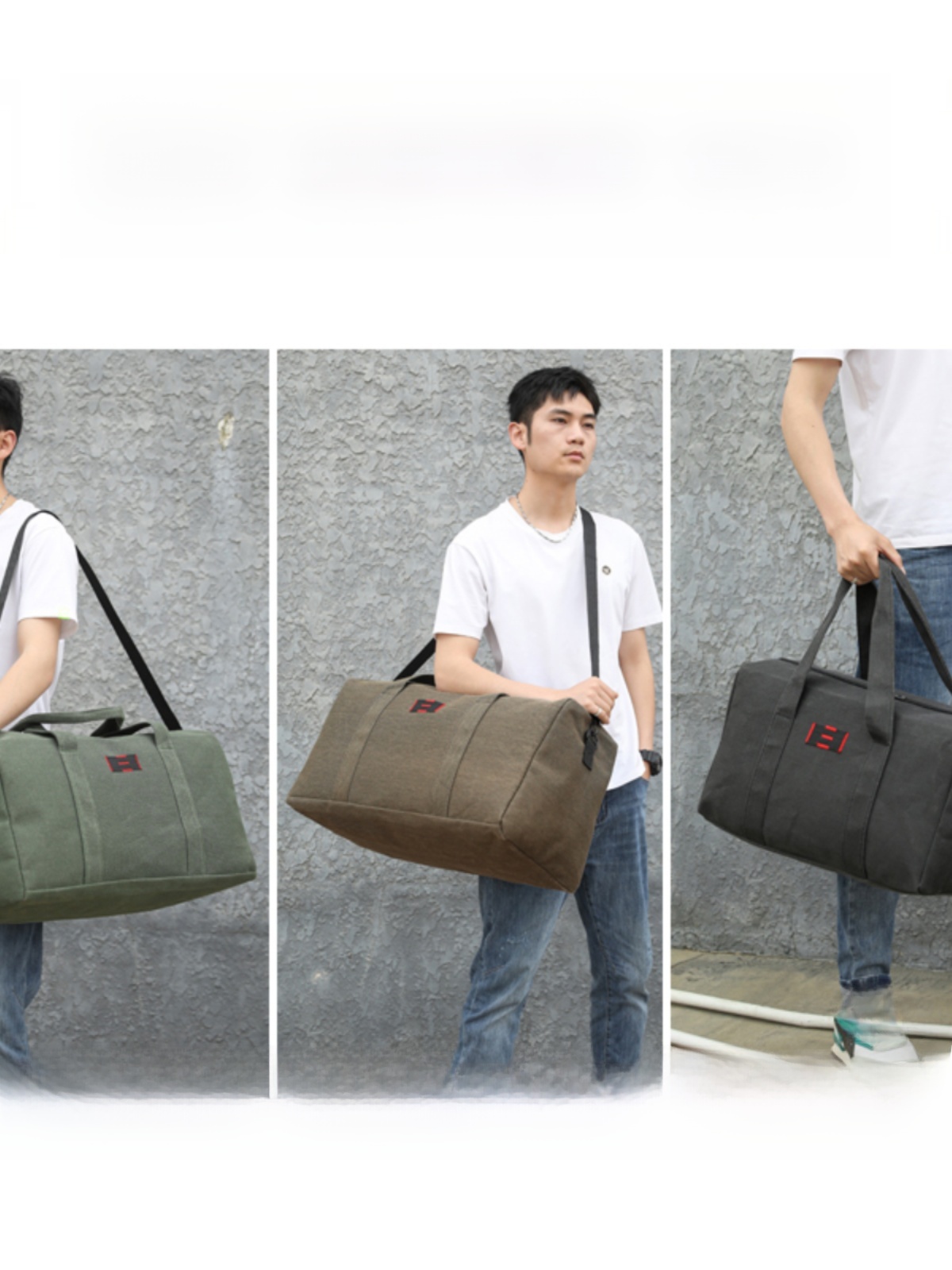 Bolsa de Viagem de Lona de ande Capacidade Bolsa de Mão Masculina Mochila Fena para Roupas Bolsa de Viagem Faion Tren...