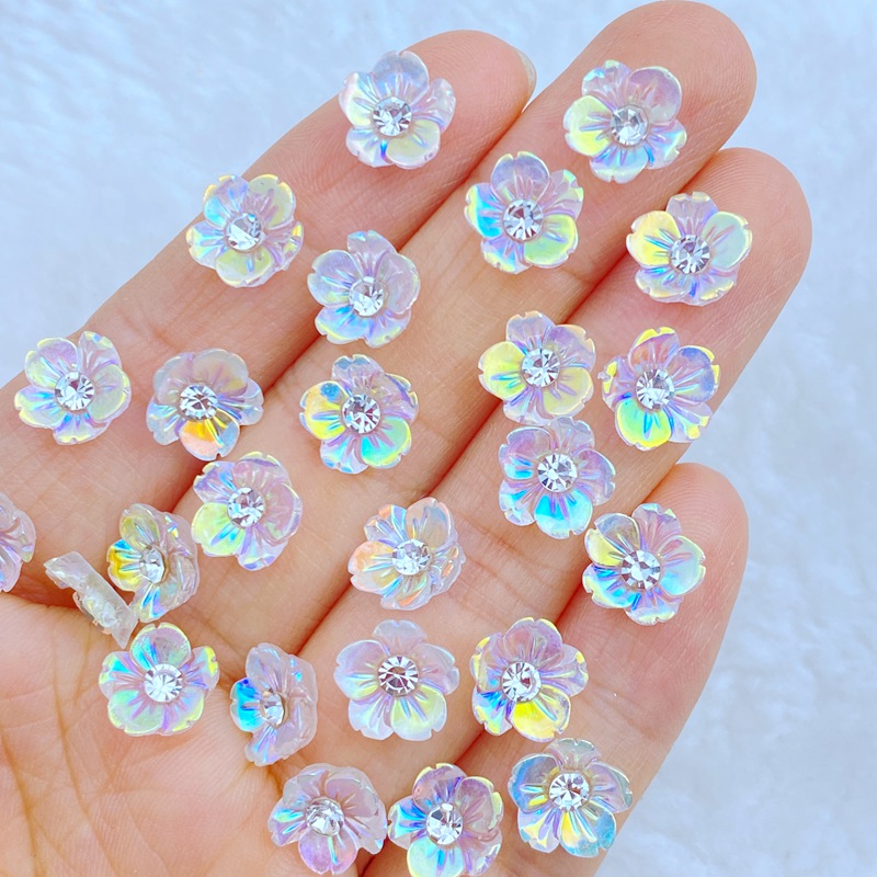 30 stücke Neue Nette Mini Glänzende Diamant Blume Nagel Strass Edelsteine Glitter Nail art Schmuck Maniküre Nagel Dekoration Zubehör
