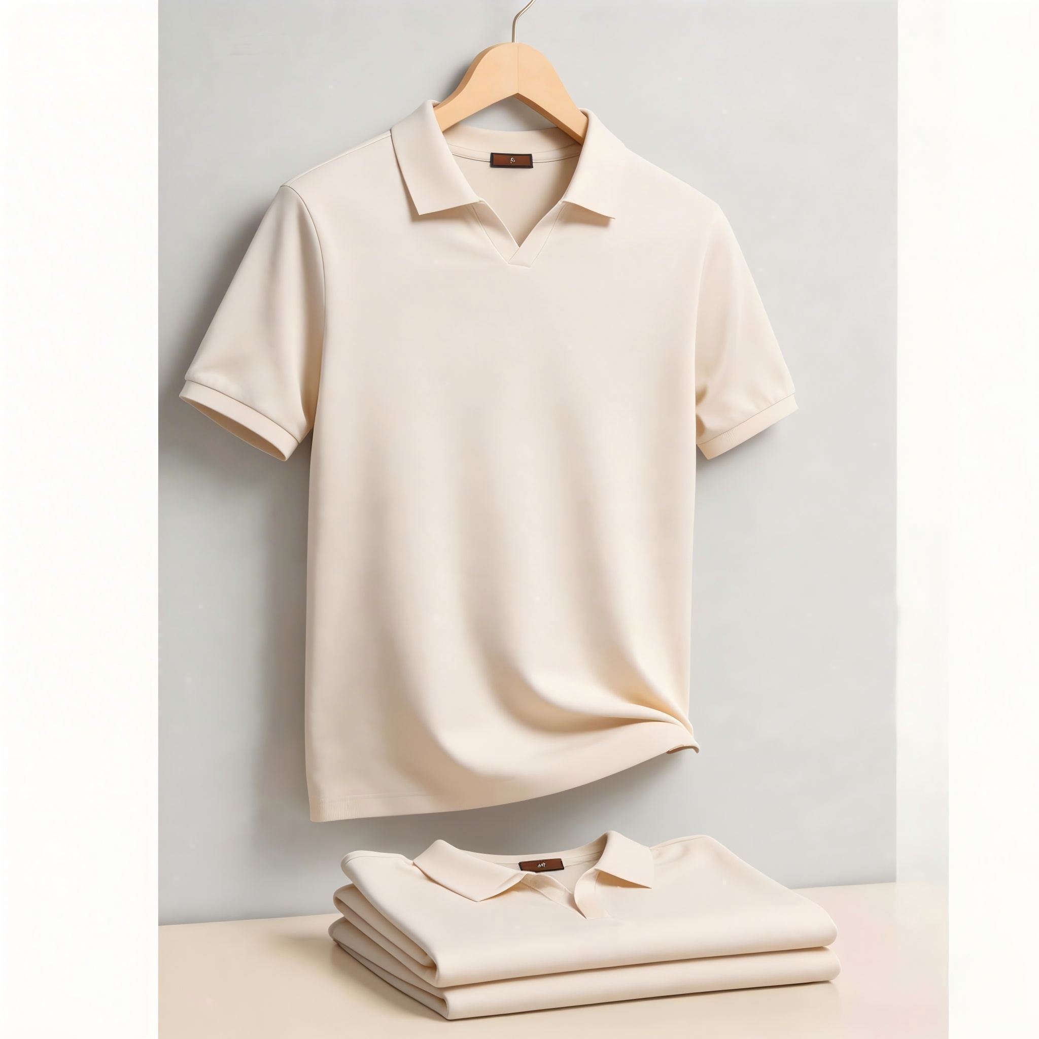AIOPESON Heren ademend zijdeachtig poloshirt effen kleur zacht huidvriendelijk casual cool old money stijl heren poloshirts