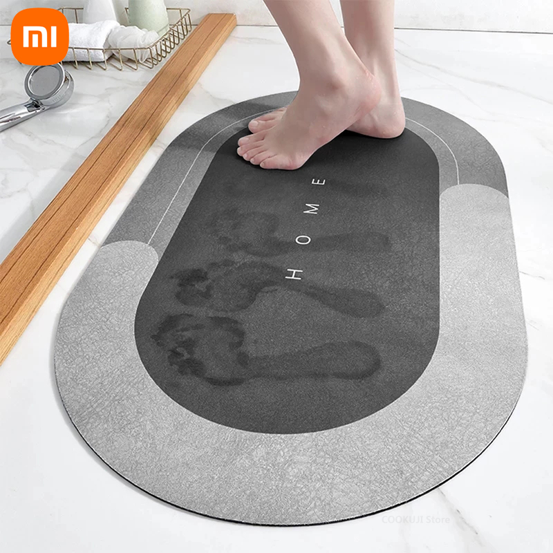Xiaomi домашний коврик для ванной, супервпитывающий нескользящий коврик для ванной комнаты из диатомовой грязи, быстросохнущий коврик для ванной и душа, кухонные коврики для входной двери