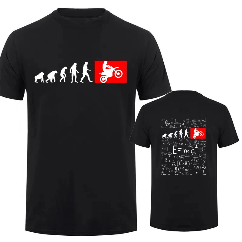 Camiseta Vintage con diseño de Motocross de evolución humana para hombre, velocímetro de motocicleta, camisetas con estampado personalizado, camisetas negras de juego