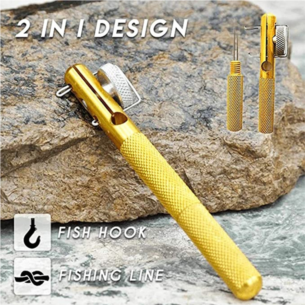 1pc nó de pesca ferramenta de amarração rápida linha cortar gancho nipper tie knotter dispositivo contator ao ar livre linha de pesca espaço