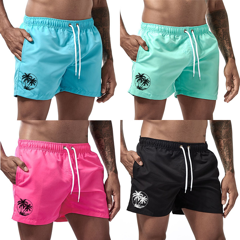 Zwembroek met kokospalmprint voor heren Zomer sneldrogende strandshorts met meshvoering Zijzak Badmode Badpak Boardshorts