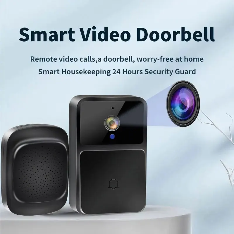 Wifi vídeo campainha câmera visão noturna hd sem fio inteligente bateria de segurança em casa campainha da porta em dois sentidos intercom mudança voz para casa