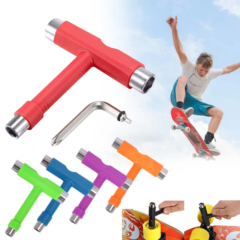 T forma chave de skate profissional tipo t chave allen longboard ferramentas skate placa rolo skate chave ferramentas peças