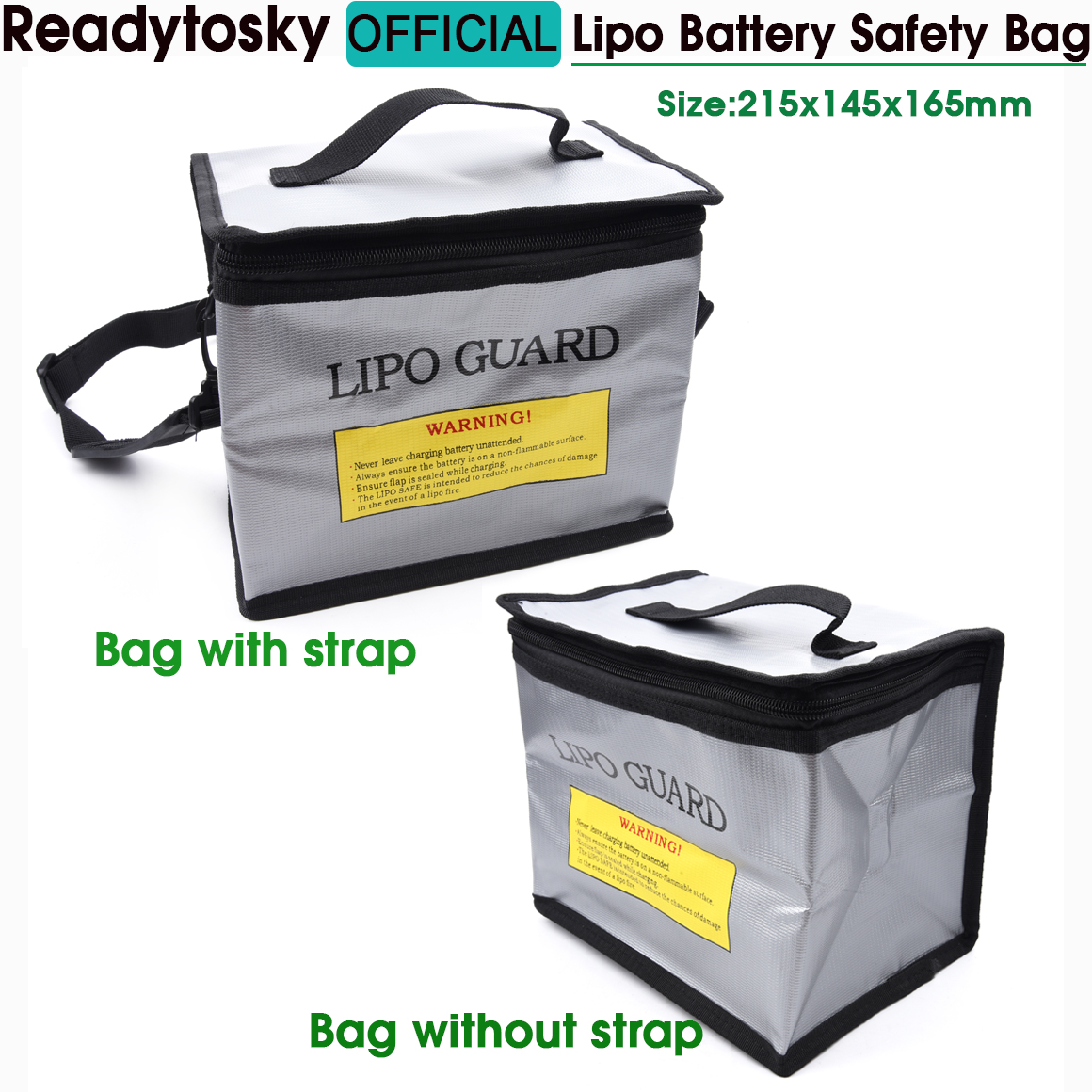 Lipo-Akku-Sicherheitstasche, tragbar, explosionsgeschützt, feuerfest, Aufbewahrungstasche mit Safe Guard, 215 x 145 x 165 mm, für RC-Drohnenbatterien
