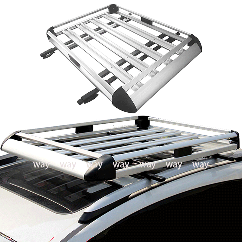 Mir à bagages avec barres pour SUV, toit de voiture universel T1 Cargo, dessus en alliage d'aluminium, pont simple, Electrolux, argent et noir, 127x90 cm