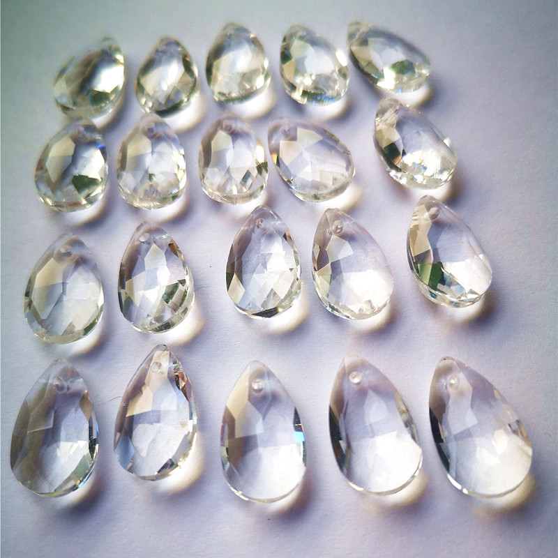 Qualidade superior 50 pçs/lote 16mm claro k9 cristal chanderlier prismas vidro facetado pêra gotas diy ornamentos de natal vidro suncatcher