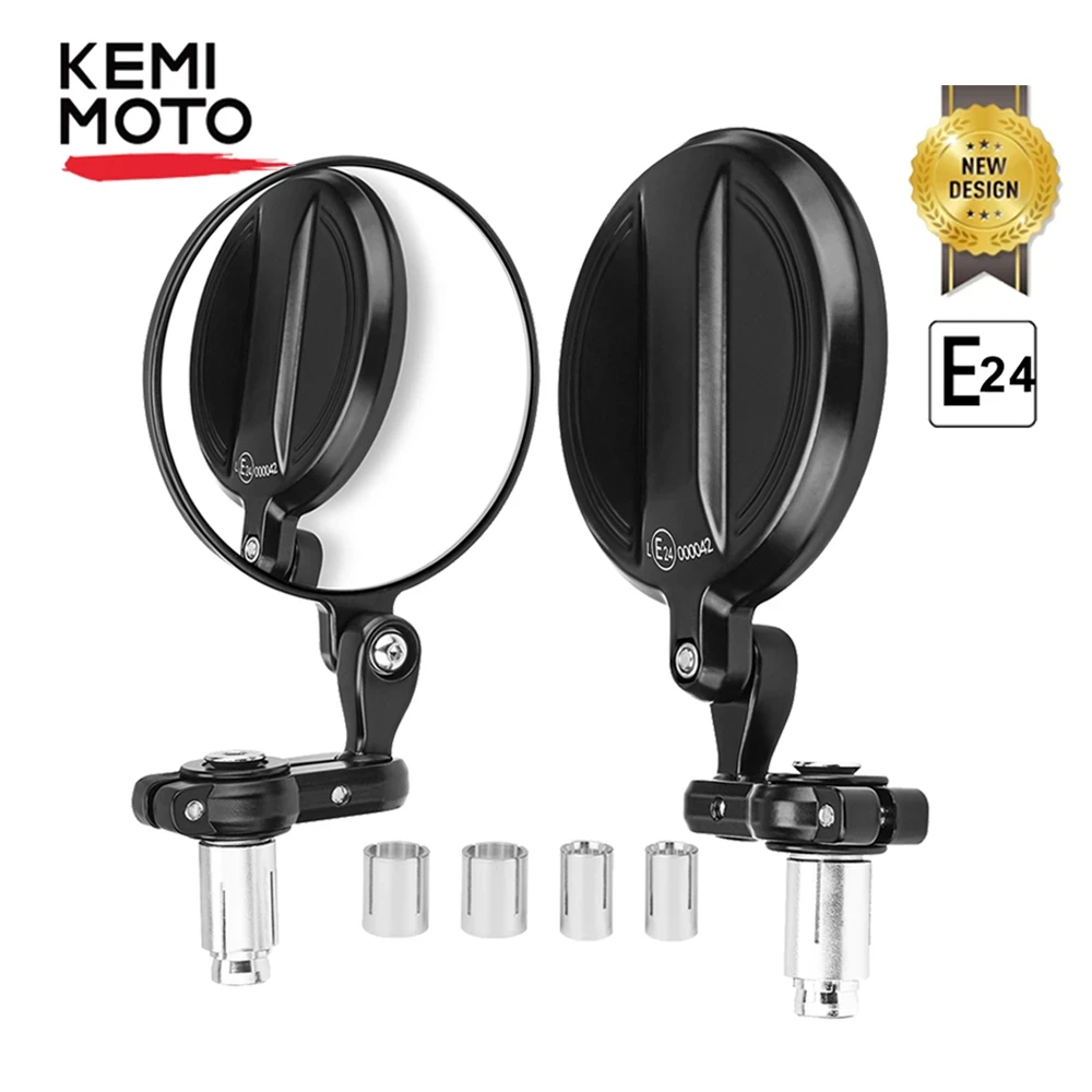 Rétroviseur moto universel 360 °   Rétroviseurs d'extrémité de barre de guidon de moto rotatifs, rétroviseur latéral Emark, accessoire de moto