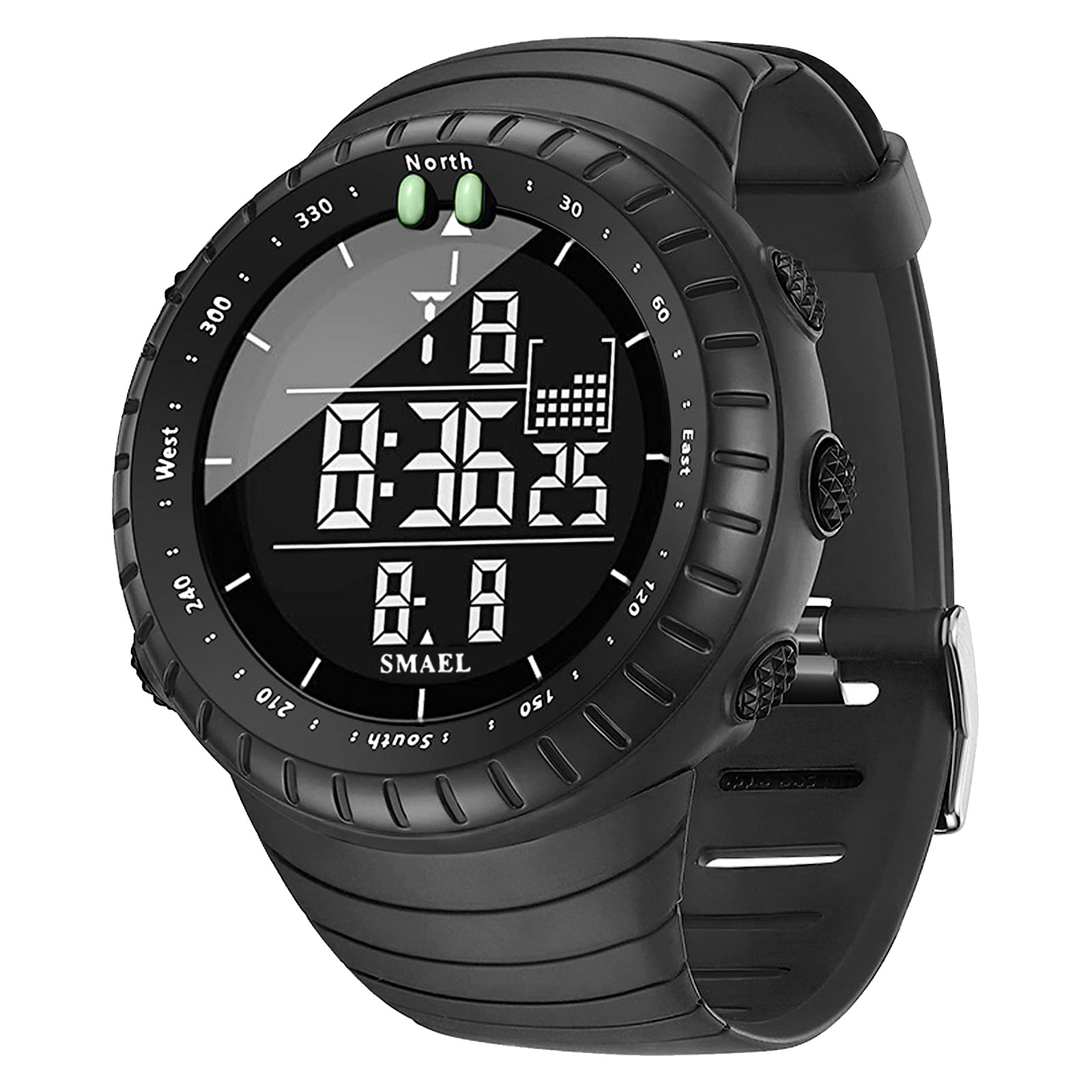 SMAEL-Montre électronique étanche pour homme, grand cadran, alarme LED numérique, sports de plein air, marque, 1237