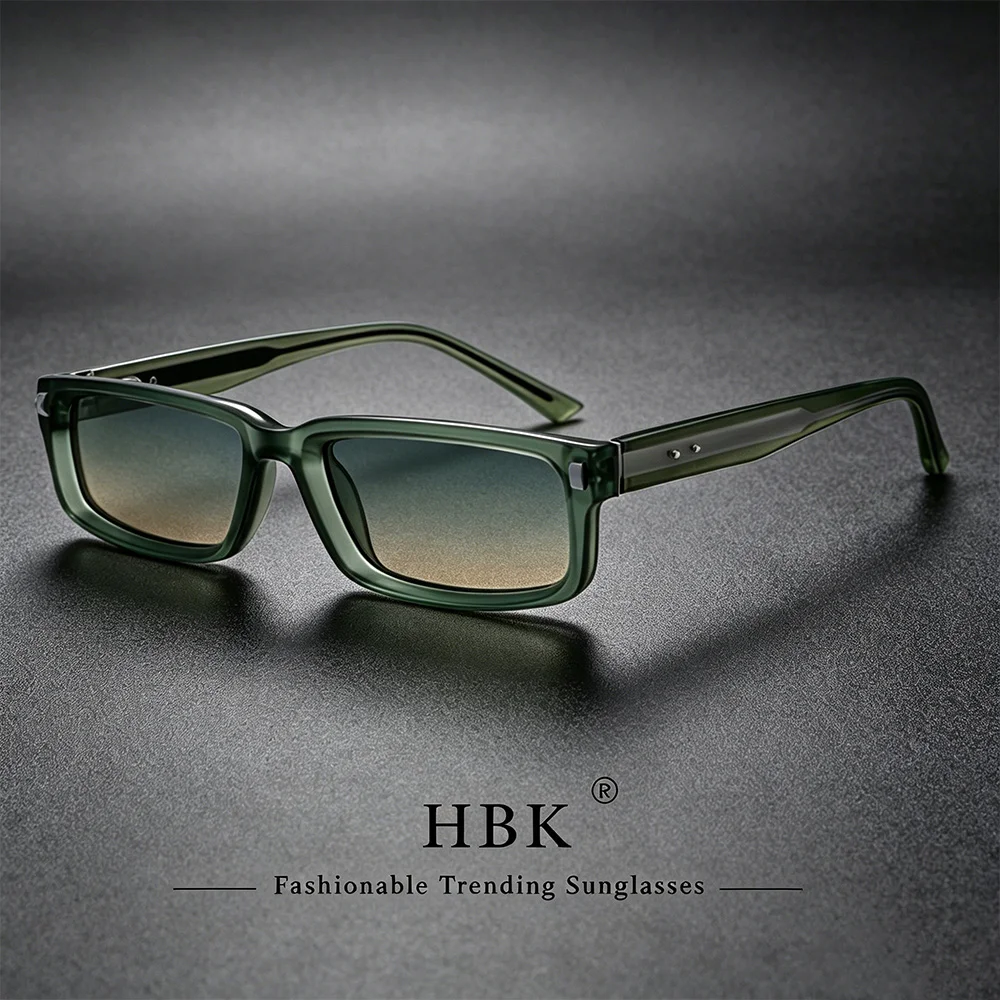 HBK Nuovi Occhiali da Sole Retrò alla Moda per Uomo, Design di Marca, Protezione UV400, Occhiali Semplici e Alla Moda per Viaggi e Guida