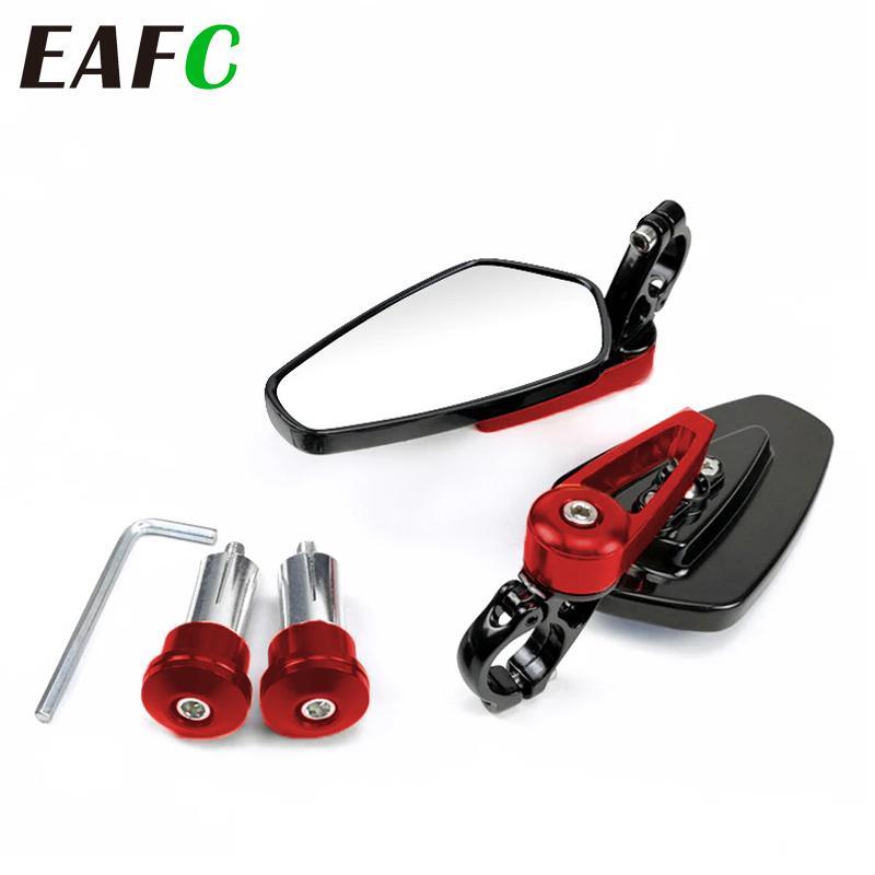 EAFC Universal Motorrad 22mm Bar End Side Rückspiegel 2 Stücke Aluminium 7/8 "Motorrad Fahrrad Lenker Rückspiegel