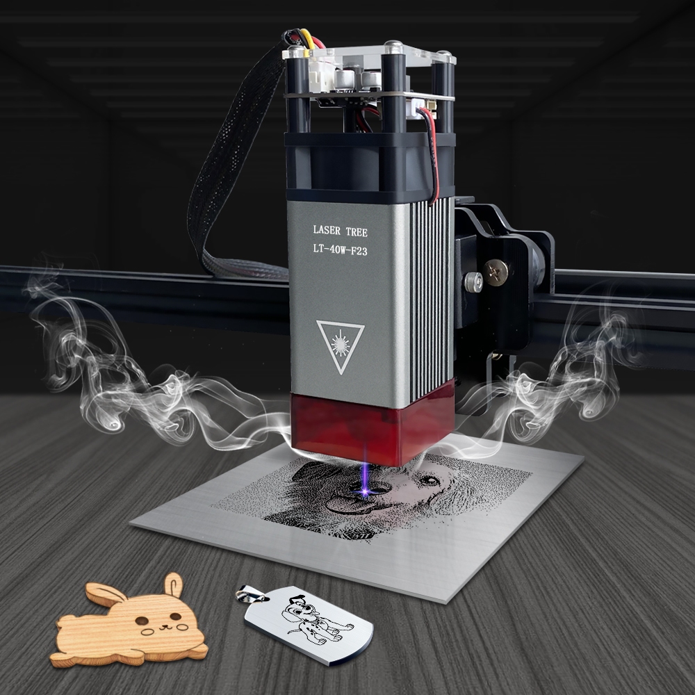 LASER TREE 450 нм 40 Вт лазерная граверная головка TTL синий свет лазерный модуль для гравировального станка DIY деревообрабатывающие инструменты