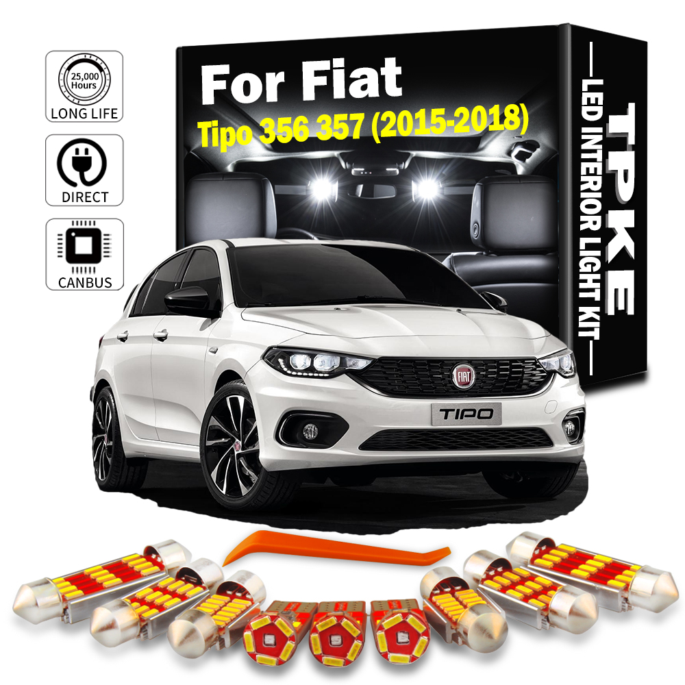 TPKE 7Pcs Canbus ข้อผิดพลาดรถฟรี LED หลอดไฟภายในโดมอ่าน Trunk ไฟแผนที่สำหรับ Fiat Tipo 356 357 2015 2016 2017 2018