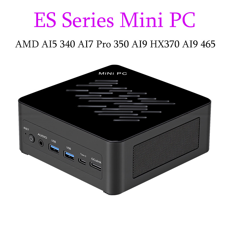 SZBOX AMD AI5 340 AI7 Pro 350 AI9 HX370 AI9 465 ES Mini PC Dual DDR5 5600MHz WiFi6 BT5.3 Oculink HDMI2.1 DP2.1 Gamer Computer