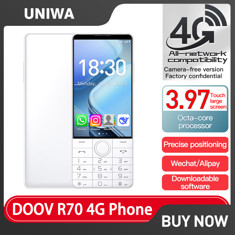 DOOV R70 4G Touch Keyboard Google Mobile Phone 4 " IPS Screen 6GB+128GB Android14 16mp 2120mAh Whatsapp Multi Language Cellphone