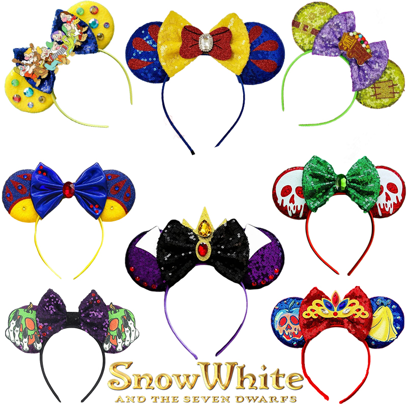 Disney Biancaneve Fascia Orecchie di Topolino Fasce per Ragazze Bambini Disneyland Fascia per Capelli Adulti Donne Festival Accessori per Capelli