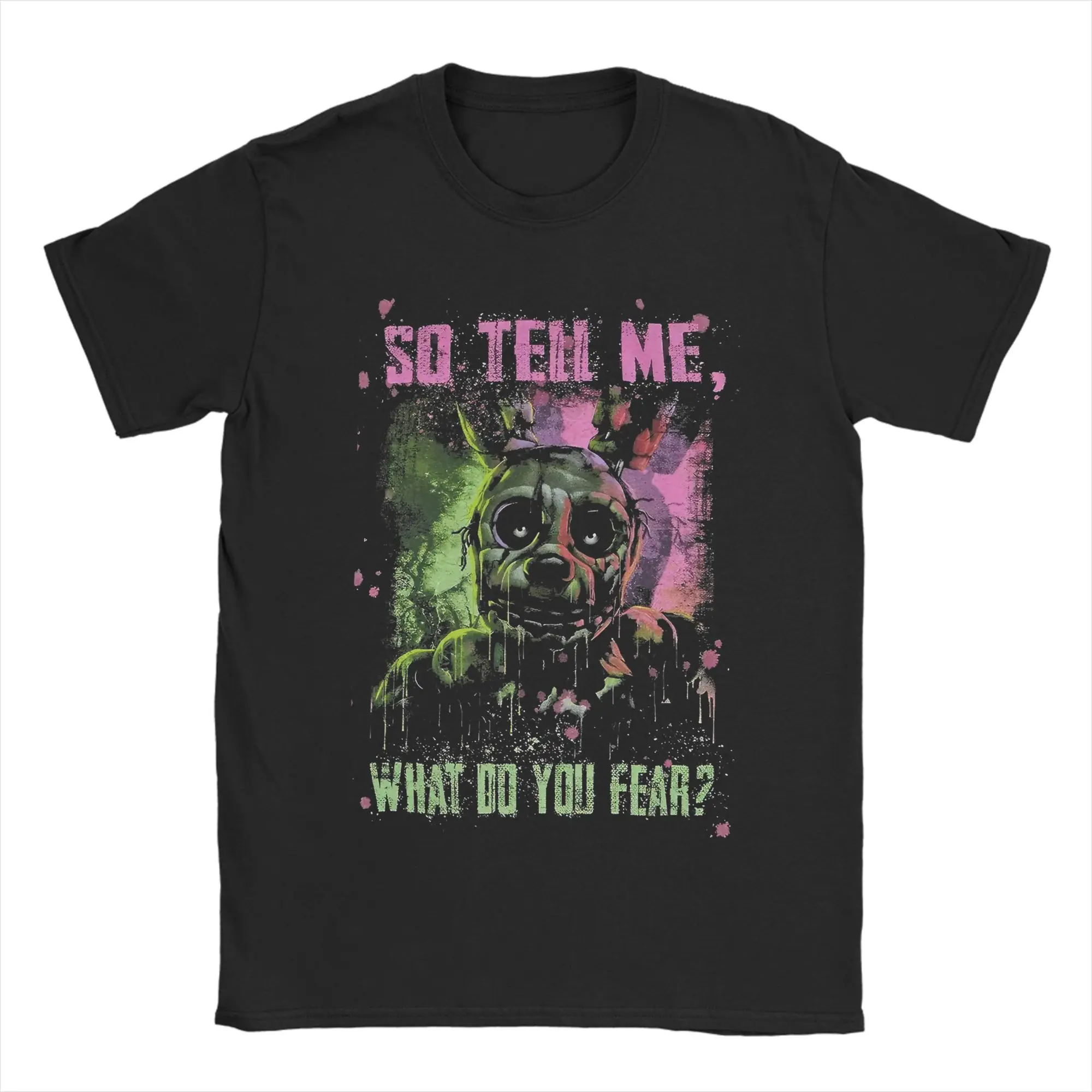 Koszulka męska Springtrap FNAF At Freddy's, bawełniana, retro, z krótkim rękawem, okrągły dekolt, plus size, z grafiką.