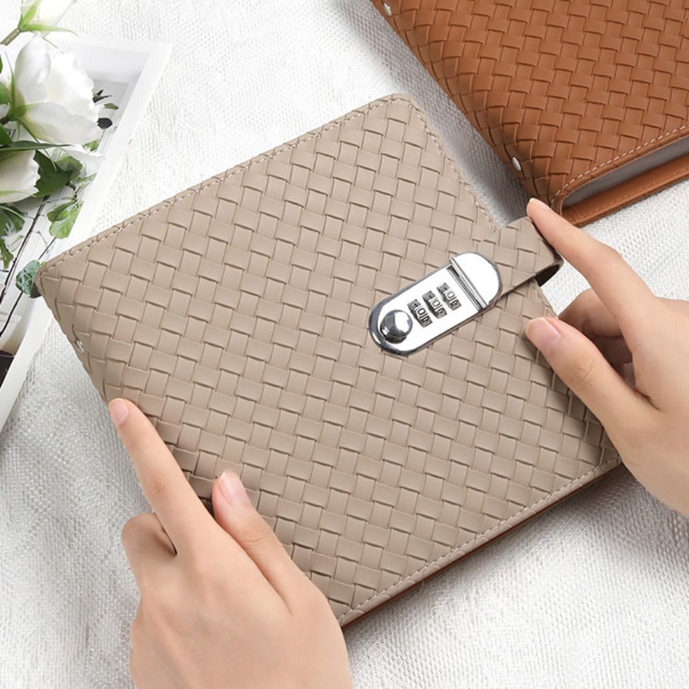 Emboss FWeaving Texture Envelop Savings Challenges Book 50Sheets Savings Handbook Budget Binder with Lock Wallet Storage