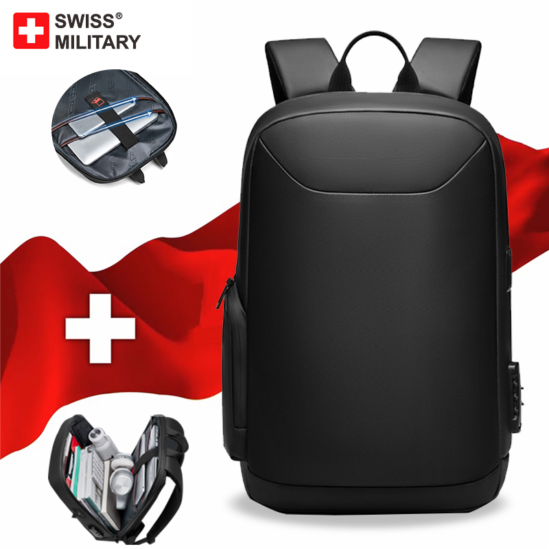 Zwitserse Militaire Reisrugzak Mannen Zakelijke Rugzak Uitbreidbare Usb-Tas 15.6 Laptop Waterdichte Wachtwoord Lock Anti-Diefstal Rugzak